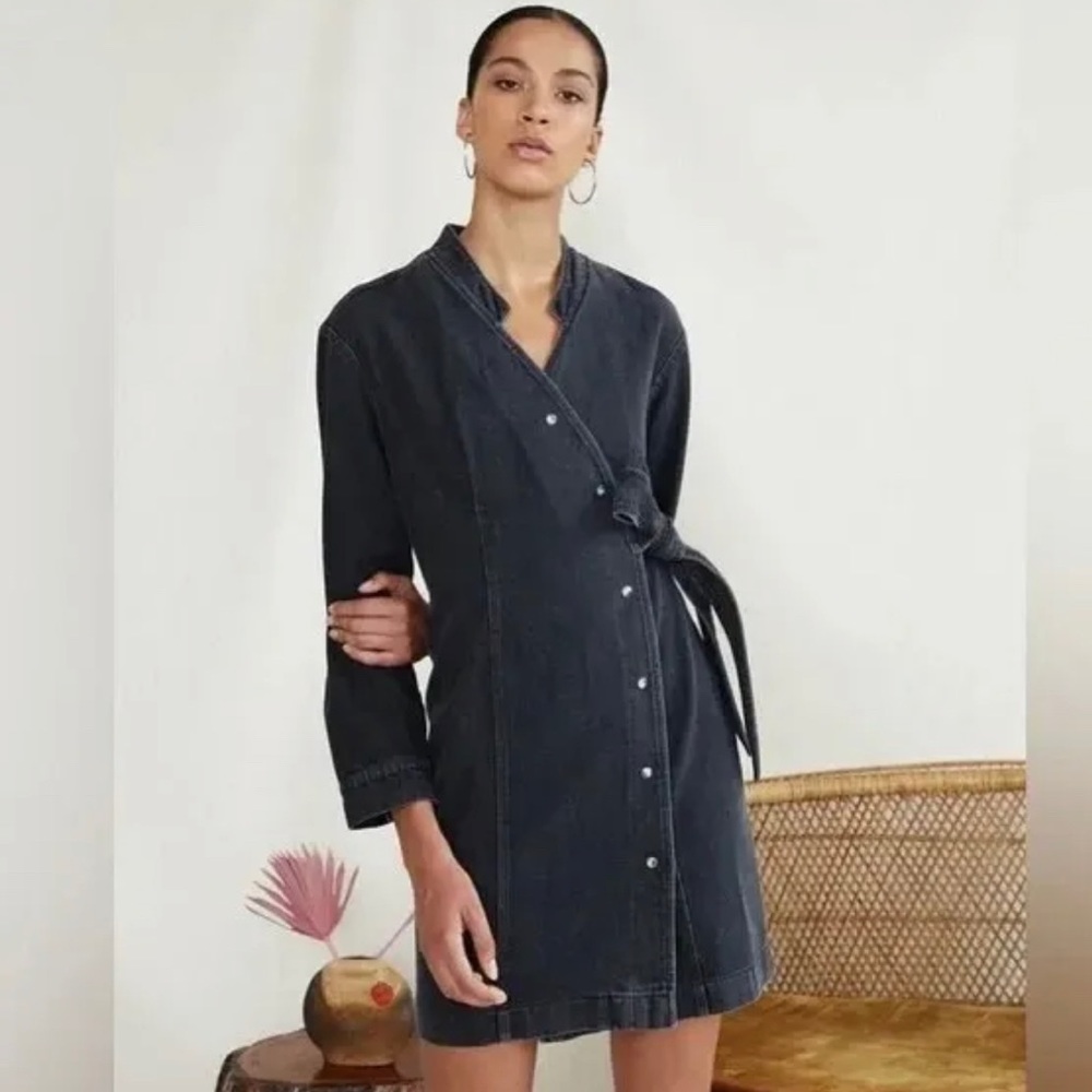 Nanushka Siren denim wrap dress M